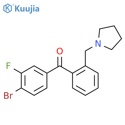(4-bromo-3-fluorophenyl)-[2-(pyrrolidin-1-ylmethyl)phenyl]methanone structure