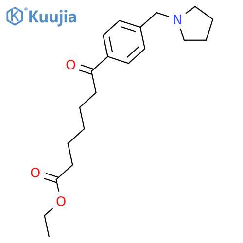 Ethyl 7-oxo-7-(4-pyrrolidinomethyl)phenylheptanoate structure