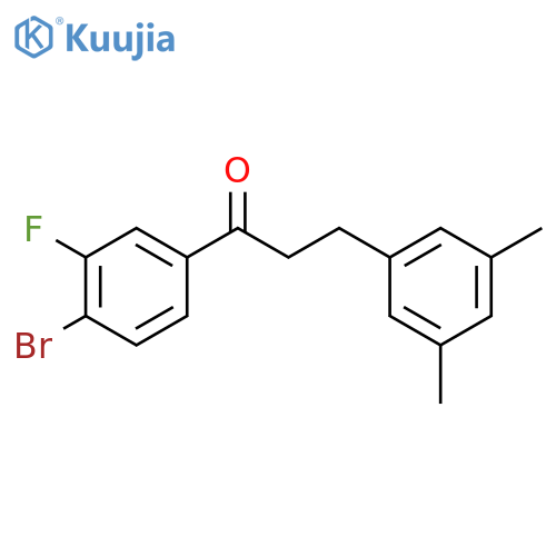 1-(4-bromo-3-fluorophenyl)-3-(3,5-dimethylphenyl)propan-1-one structure