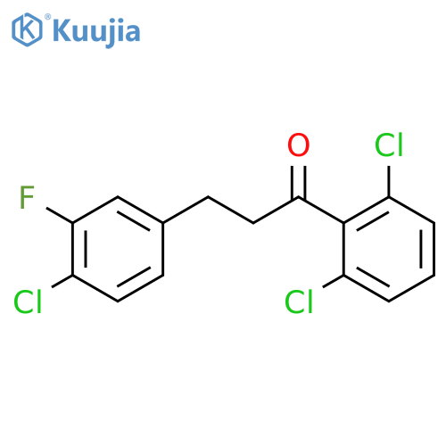 3-(4-chloro-3-fluorophenyl)-1-(2,6-dichlorophenyl)propan-1-one structure
