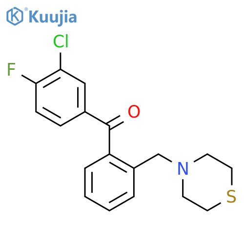 (3-chloro-4-fluorophenyl)-[2-(thiomorpholin-4-ylmethyl)phenyl]methanone structure
