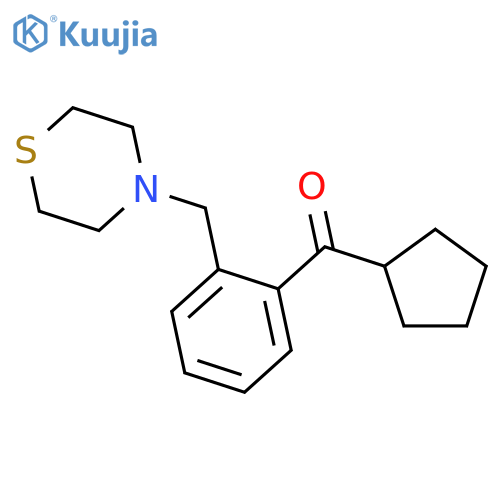 Cyclopentyl 2-(thiomorpholinomethyl)phenyl ketone structure