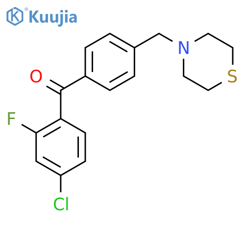 (4-chloro-2-fluorophenyl)-[4-(thiomorpholin-4-ylmethyl)phenyl]methanone structure