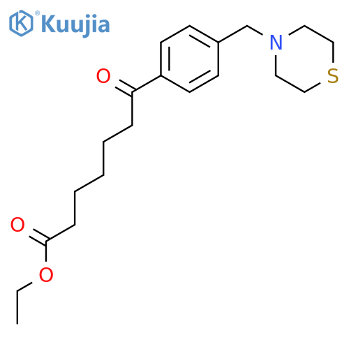 Ethyl 7-oxo-7-4-(thiomorpholinomethyl)phenylheptanoate structure