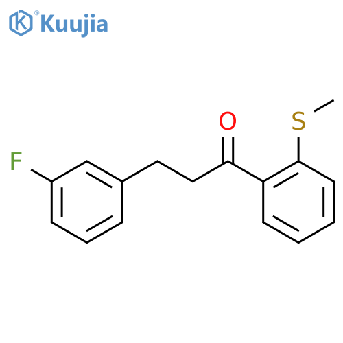 3-(3-fluorophenyl)-1-(2-methylsulfanylphenyl)propan-1-one structure