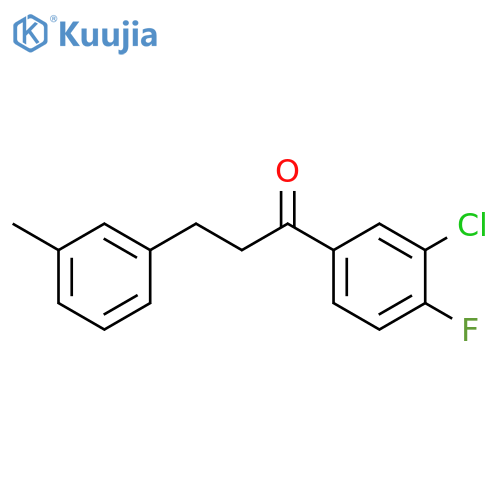 1-(3-chloro-4-fluorophenyl)-3-(3-methylphenyl)propan-1-one structure