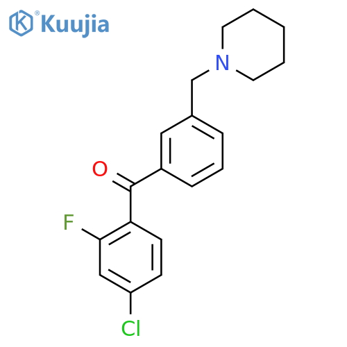 (4-chloro-2-fluorophenyl)-[3-(piperidin-1-ylmethyl)phenyl]methanone structure