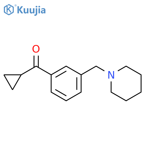 Cyclopropyl 3-(piperidinomethyl)phenyl ketone structure