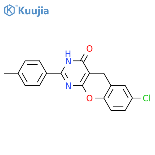 7-chloro-2-(4-methylphenyl)-3H,4H,5H-chromeno2,3-dpyrimidin-4-one structure
