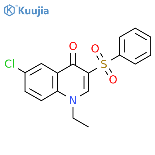 3-(benzenesulfonyl)-6-chloro-1-ethyl-1,4-dihydroquinolin-4-one structure