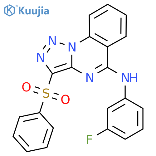 3-(benzenesulfonyl)-N-(3-fluorophenyl)-1,2,3triazolo1,5-aquinazolin-5-amine structure