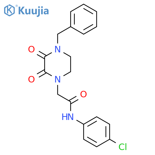 2-(4-benzyl-2,3-dioxo-1,2,3,4-tetrahydropyrazin-1-yl)-N-(4-chlorophenyl)acetamide structure