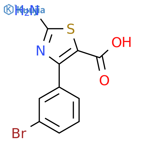 2-Amino-4-(3-bromophenyl)-1,3-thiazole-5-carboxylic acid structure