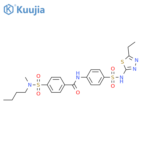 4-butyl(methyl)sulfamoyl-N-{4-(5-ethyl-1,3,4-thiadiazol-2-yl)sulfamoylphenyl}benzamide structure