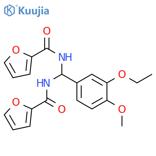 N-(3-ethoxy-4-methoxyphenyl)(furan-2-yl)formamidomethylfuran-2-carboxamide structure