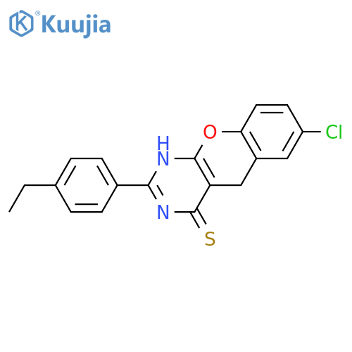 7-chloro-2-(4-ethylphenyl)-3H,4H,5H-chromeno2,3-dpyrimidine-4-thione structure