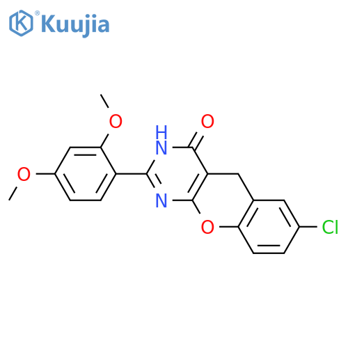 7-chloro-2-(2,4-dimethoxyphenyl)-3H,4H,5H-chromeno2,3-dpyrimidin-4-one structure