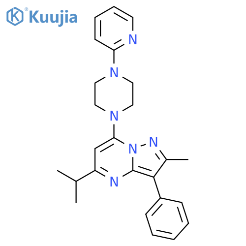 1-2-methyl-3-phenyl-5-(propan-2-yl)pyrazolo1,5-apyrimidin-7-yl-4-(pyridin-2-yl)piperazine structure