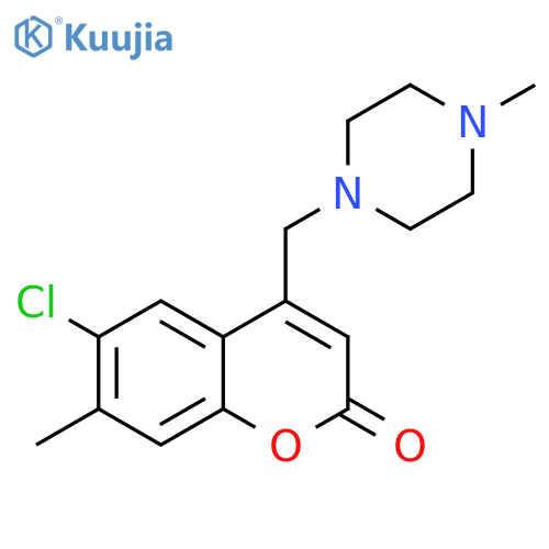 6-chloro-7-methyl-4-(4-methylpiperazin-1-yl)methyl-2H-chromen-2-one structure