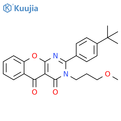 2-(4-tert-butylphenyl)-3-(3-methoxypropyl)-3H,4H,5H-chromeno2,3-dpyrimidine-4,5-dione structure