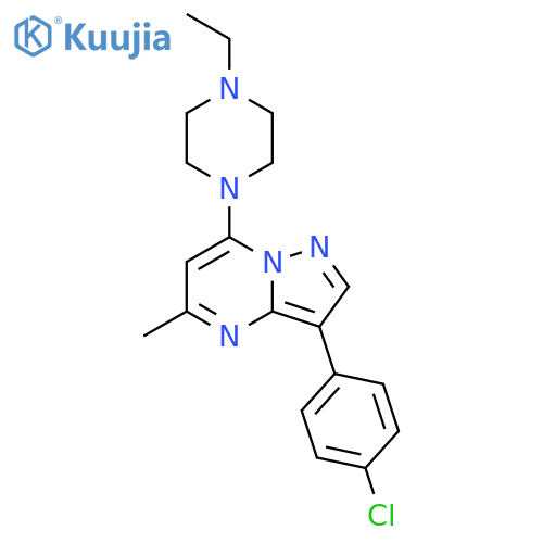 1-3-(4-chlorophenyl)-5-methylpyrazolo1,5-apyrimidin-7-yl-4-ethylpiperazine structure