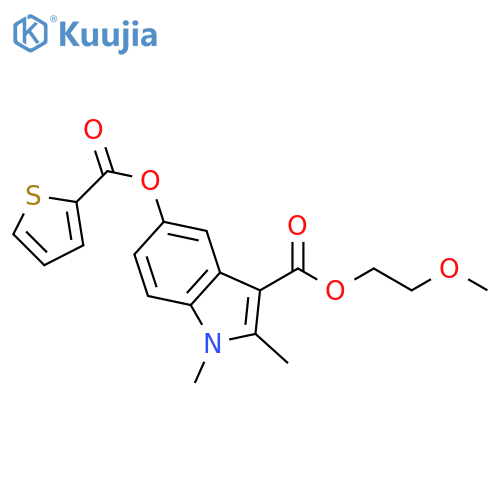2-methoxyethyl 1,2-dimethyl-5-(thiophene-2-carbonyloxy)-1H-indole-3-carboxylate structure