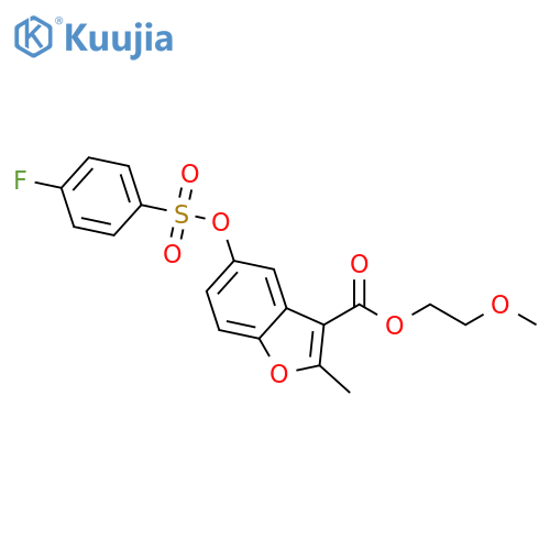 2-methoxyethyl 5-(4-fluorobenzenesulfonyl)oxy-2-methyl-1-benzofuran-3-carboxylate structure