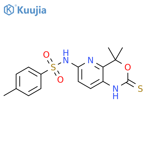 Benzenesulfonamide,N-(1,4-dihydro-4,4-dimethyl-2-thioxo-2H-pyrido[3,2-d][1,3]oxazin-6-yl)-4-methyl- structure