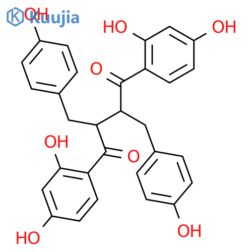1,4-Bis(2,4-dihydroxyphenyl)-2,3-bis[(4-hydroxyphenyl)methyl]-1,4-butanedione structure