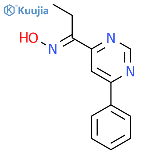 1-Propanone, 1-(6-phenyl-4-pyrimidinyl)-, oxime structure