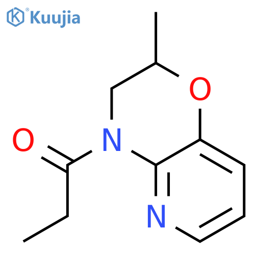 2H-Pyrido[3,2-b]-1,4-oxazine, 3,4-dihydro-2-methyl-4-(1-oxopropyl)- structure