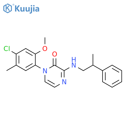 1-(4-chloro-2-methoxy-5-methylphenyl)-3-(2-phenylpropyl)amino-1,2-dihydropyrazin-2-one structure