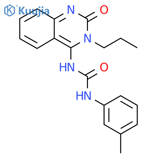 1-(3-methylphenyl)-3-(4E)-2-oxo-3-propyl-1,2,3,4-tetrahydroquinazolin-4-ylideneurea structure