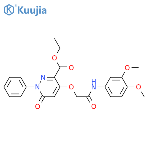 ethyl 4-{(3,4-dimethoxyphenyl)carbamoylmethoxy}-6-oxo-1-phenyl-1,6-dihydropyridazine-3-carboxylate structure
