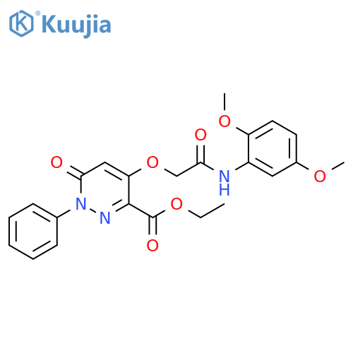 ethyl 4-{(2,5-dimethoxyphenyl)carbamoylmethoxy}-6-oxo-1-phenyl-1,6-dihydropyridazine-3-carboxylate structure