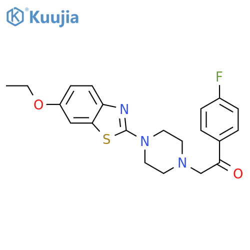 1-4-(6-ethoxy-1,3-benzothiazol-2-yl)piperazin-1-yl-2-(4-fluorophenyl)ethan-1-one structure