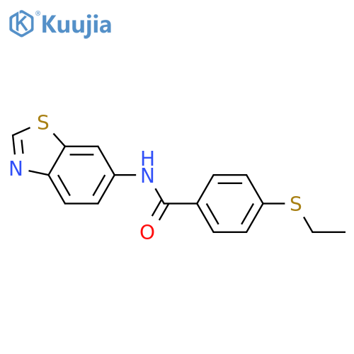 N-(1,3-benzothiazol-6-yl)-4-(ethylsulfanyl)benzamide structure
