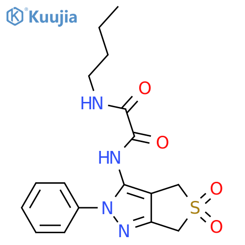 N-butyl-N'-{5,5-dioxo-2-phenyl-2H,4H,6H-5lambda6-thieno3,4-cpyrazol-3-yl}ethanediamide structure