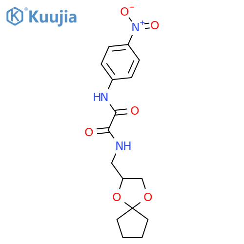 N-({1,4-dioxaspiro4.4nonan-2-yl}methyl)-N'-(4-nitrophenyl)ethanediamide structure