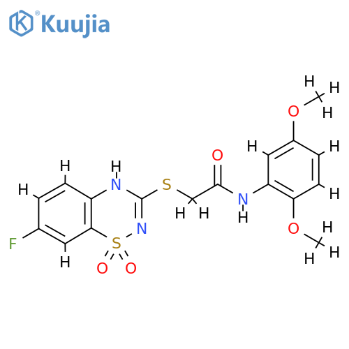 N-(2,5-dimethoxyphenyl)-2-(7-fluoro-1,1-dioxo-4H-1lambda6,2,4-benzothiadiazin-3-yl)sulfanylacetamide structure