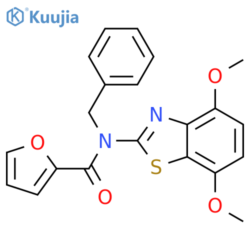 N-benzyl-N-(4,7-dimethoxy-1,3-benzothiazol-2-yl)furan-2-carboxamide structure
