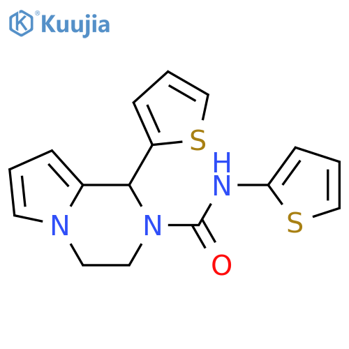 N,1-bis(thiophen-2-yl)-1H,2H,3H,4H-pyrrolo1,2-apyrazine-2-carboxamide structure