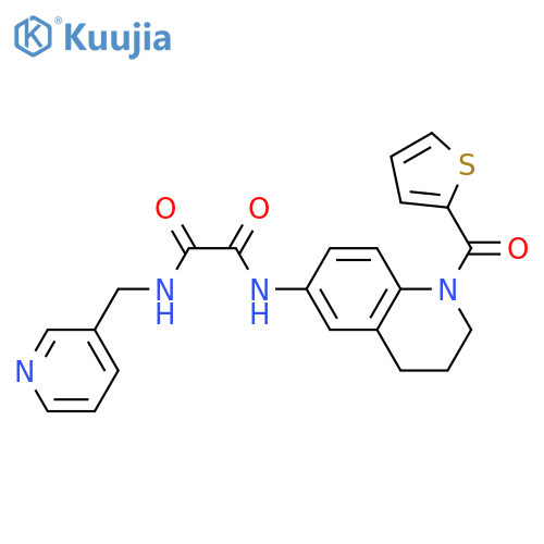 N'-(pyridin-3-yl)methyl-N-1-(thiophene-2-carbonyl)-1,2,3,4-tetrahydroquinolin-6-ylethanediamide structure
