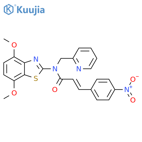(2E)-N-(4,7-dimethoxy-1,3-benzothiazol-2-yl)-3-(4-nitrophenyl)-N-(pyridin-2-yl)methylprop-2-enamide structure