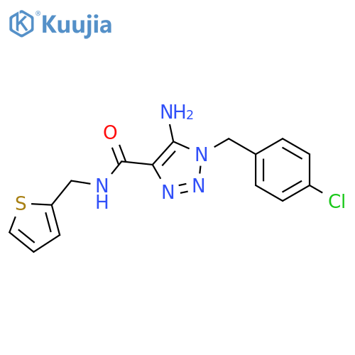 5-amino-1-(4-chlorophenyl)methyl-N-(thiophen-2-yl)methyl-1H-1,2,3-triazole-4-carboxamide structure