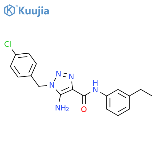 5-amino-1-(4-chlorophenyl)methyl-N-(3-ethylphenyl)-1H-1,2,3-triazole-4-carboxamide structure