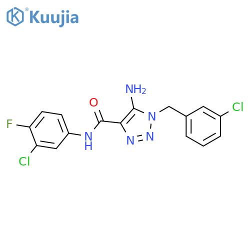 5-amino-N-(3-chloro-4-fluorophenyl)-1-(3-chlorophenyl)methyl-1H-1,2,3-triazole-4-carboxamide structure