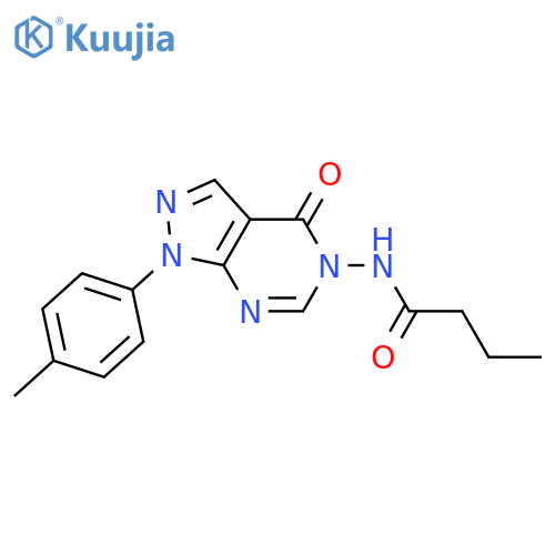 N-1-(4-methylphenyl)-4-oxo-1H,4H,5H-pyrazolo3,4-dpyrimidin-5-ylbutanamide structure