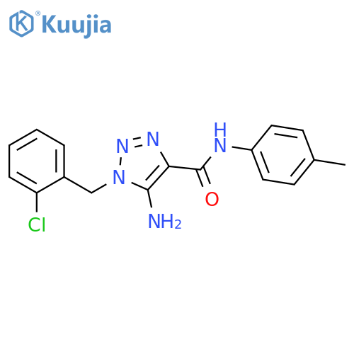 5-amino-1-(2-chlorophenyl)methyl-N-(4-methylphenyl)-1H-1,2,3-triazole-4-carboxamide structure