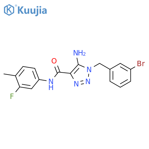 5-amino-1-(3-bromophenyl)methyl-N-(3-fluoro-4-methylphenyl)-1H-1,2,3-triazole-4-carboxamide structure